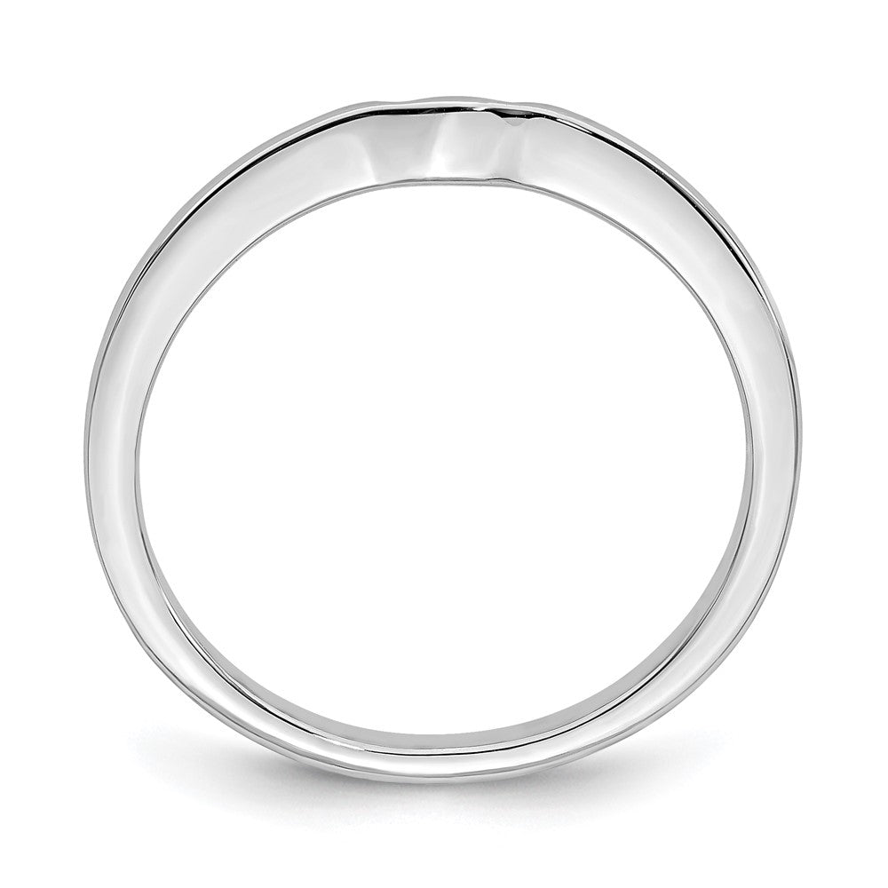 14K Weißgold Ehering mit echten Diamanten