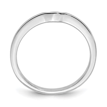 14K Weißgold Ehering mit echten Diamanten