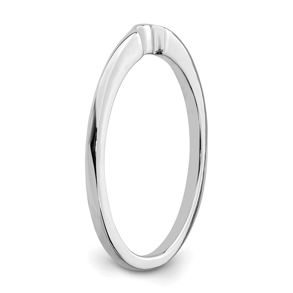 14K Weißgold Ehering mit echten Diamanten
