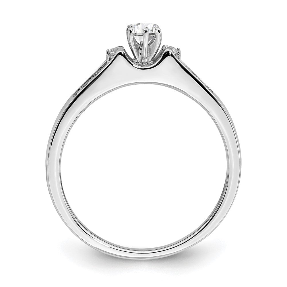 14K Weißgold Verlobungsring mit echten Diamanten