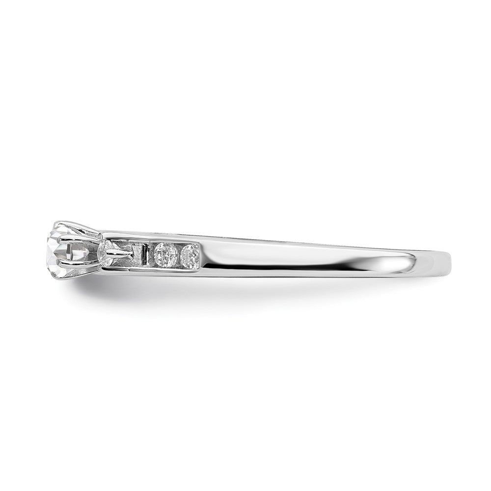 14K Weißgold Verlobungsring mit echten Diamanten