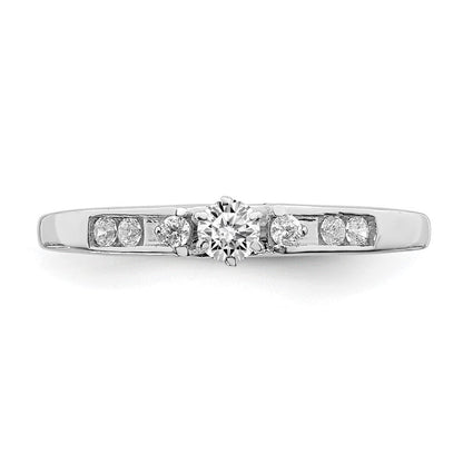 14K Weißgold Verlobungsring mit echten Diamanten