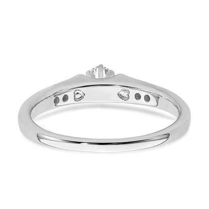 14K Weißgold Verlobungsring mit echten Diamanten