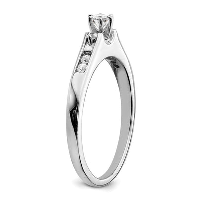 14K Weißgold Verlobungsring mit echten Diamanten