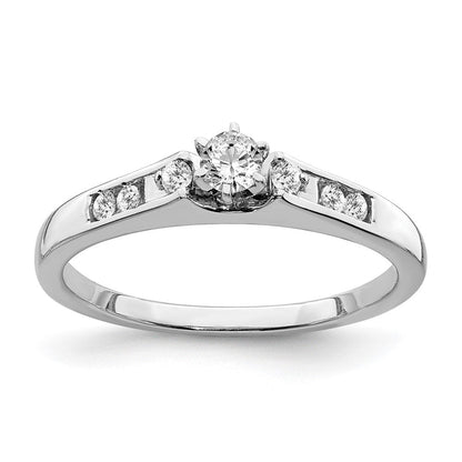 14K Weißgold Verlobungsring mit echten Diamanten