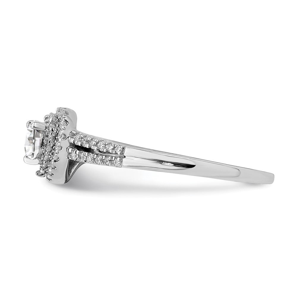 14K Weißgold Verlobungsring mit echten Diamanten