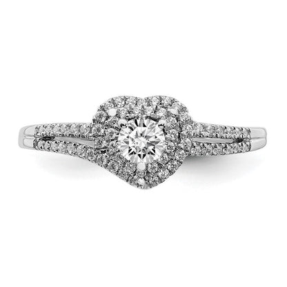 14K Weißgold Verlobungsring mit echten Diamanten