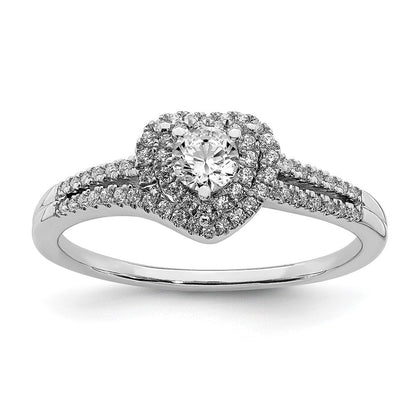 14K Weißgold Verlobungsring mit echten Diamanten