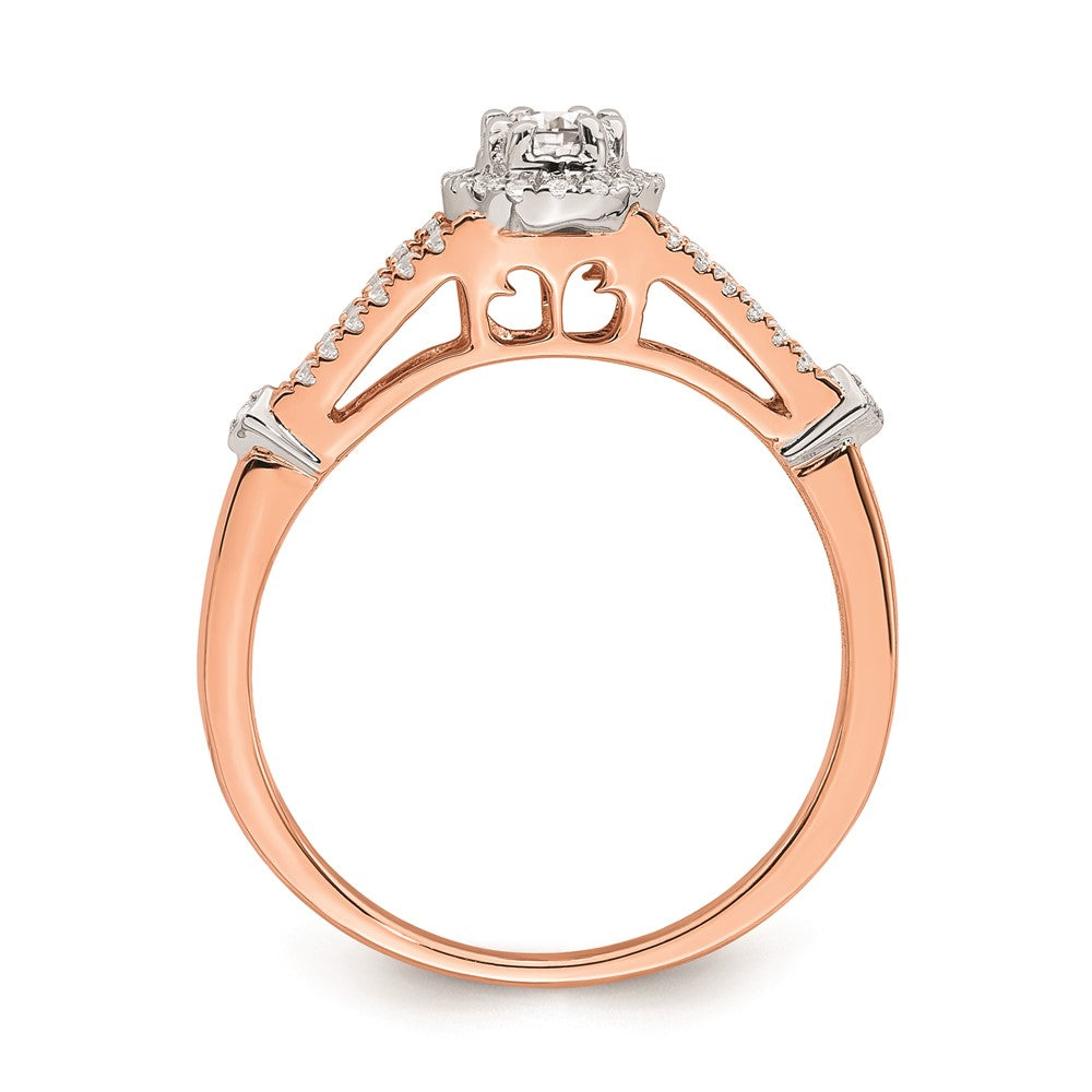 14K Roségold Verlobungsring mit echten Diamanten