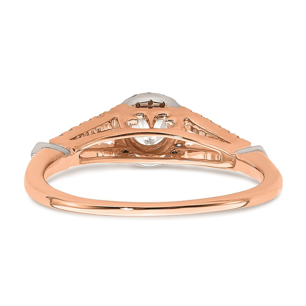 14K Roségold Verlobungsring mit echten Diamanten