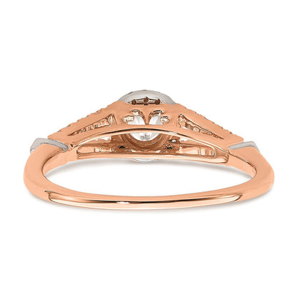 14K Roségold Verlobungsring mit echten Diamanten