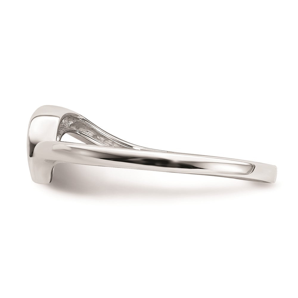 14K Weißgold Ring mit Diamanten, konturiert