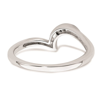 14K Weißgold Ring mit Diamanten, konturiert