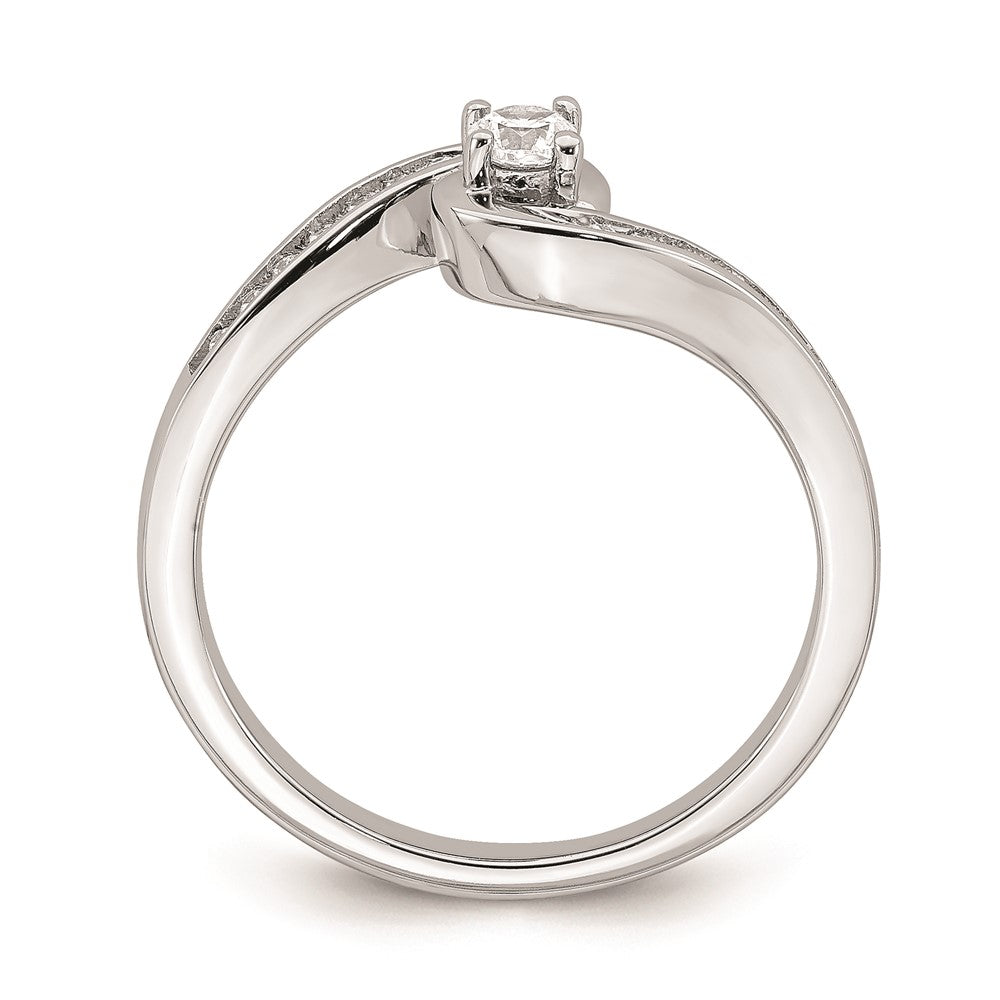14K Weißgold Verlobungsring mit echten Diamanten