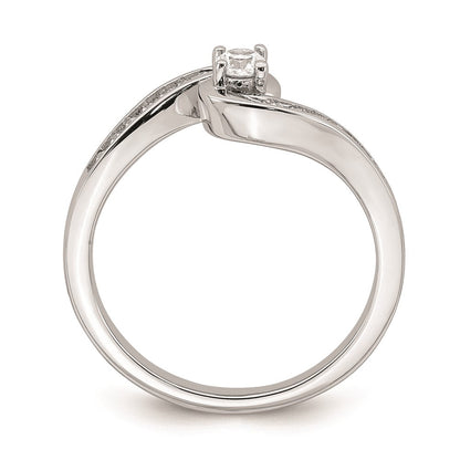 14K Weißgold Verlobungsring mit echten Diamanten