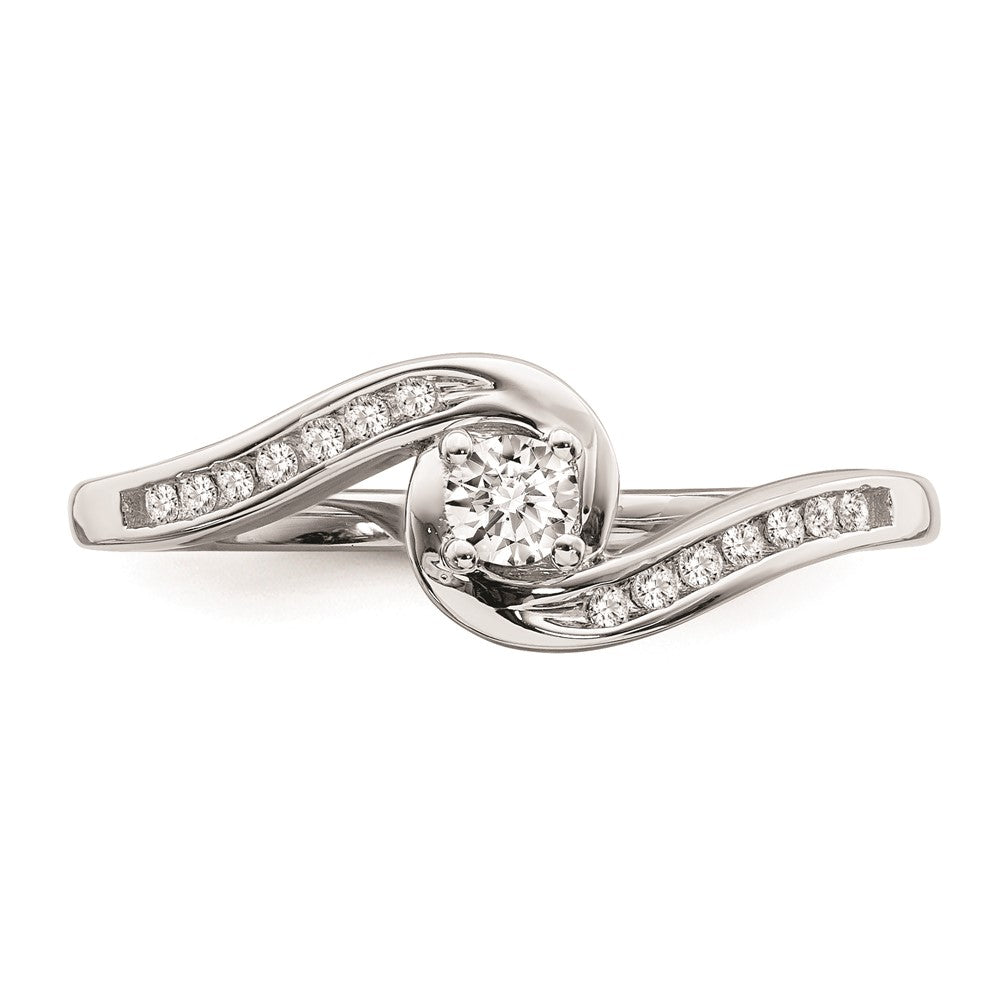 14K Weißgold Verlobungsring mit echten Diamanten