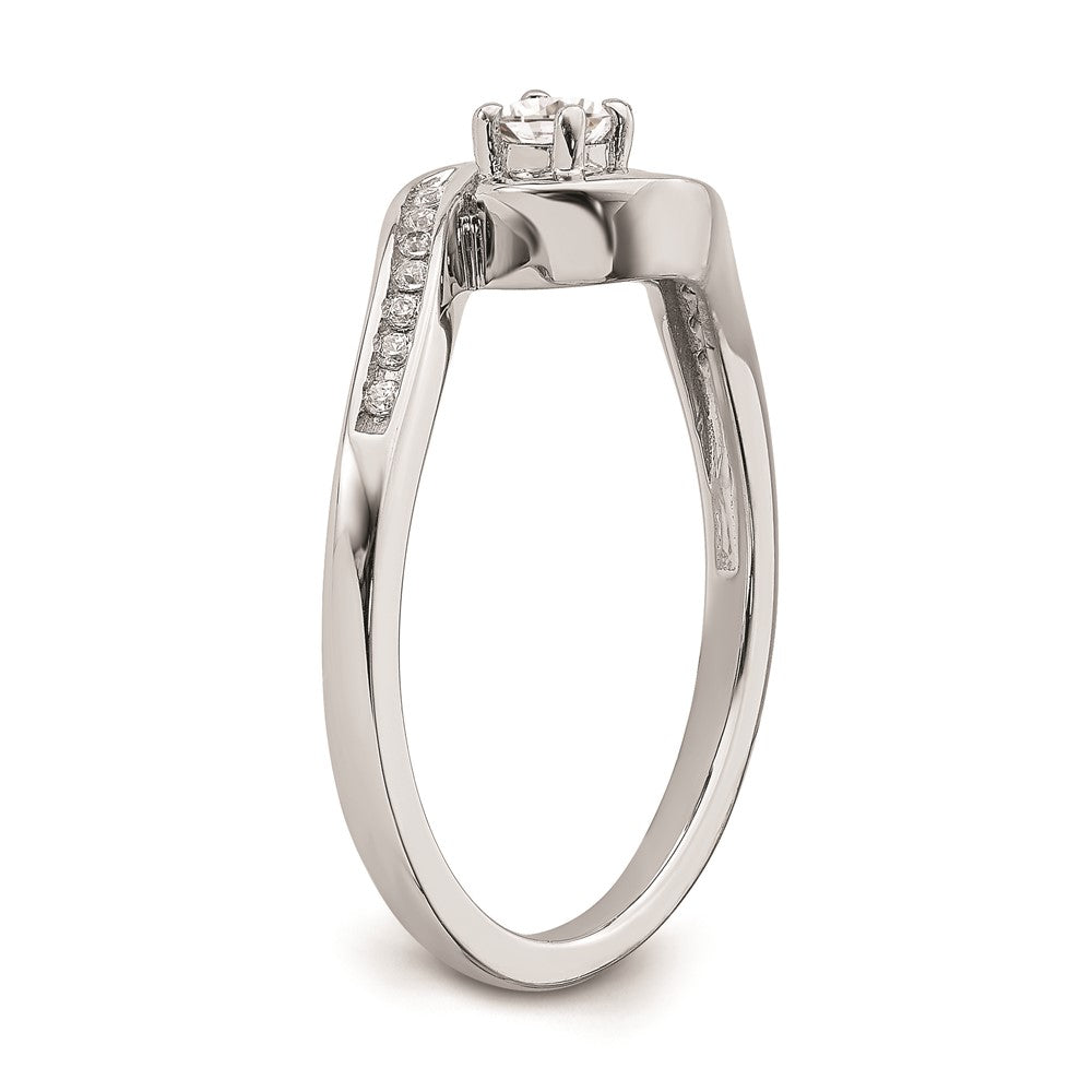 14K Weißgold Verlobungsring mit echten Diamanten