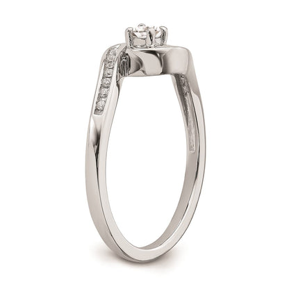 14K Weißgold Verlobungsring mit echten Diamanten