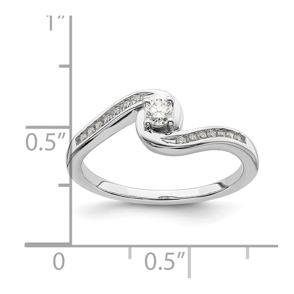 14K Weißgold Verlobungsring mit echten Diamanten