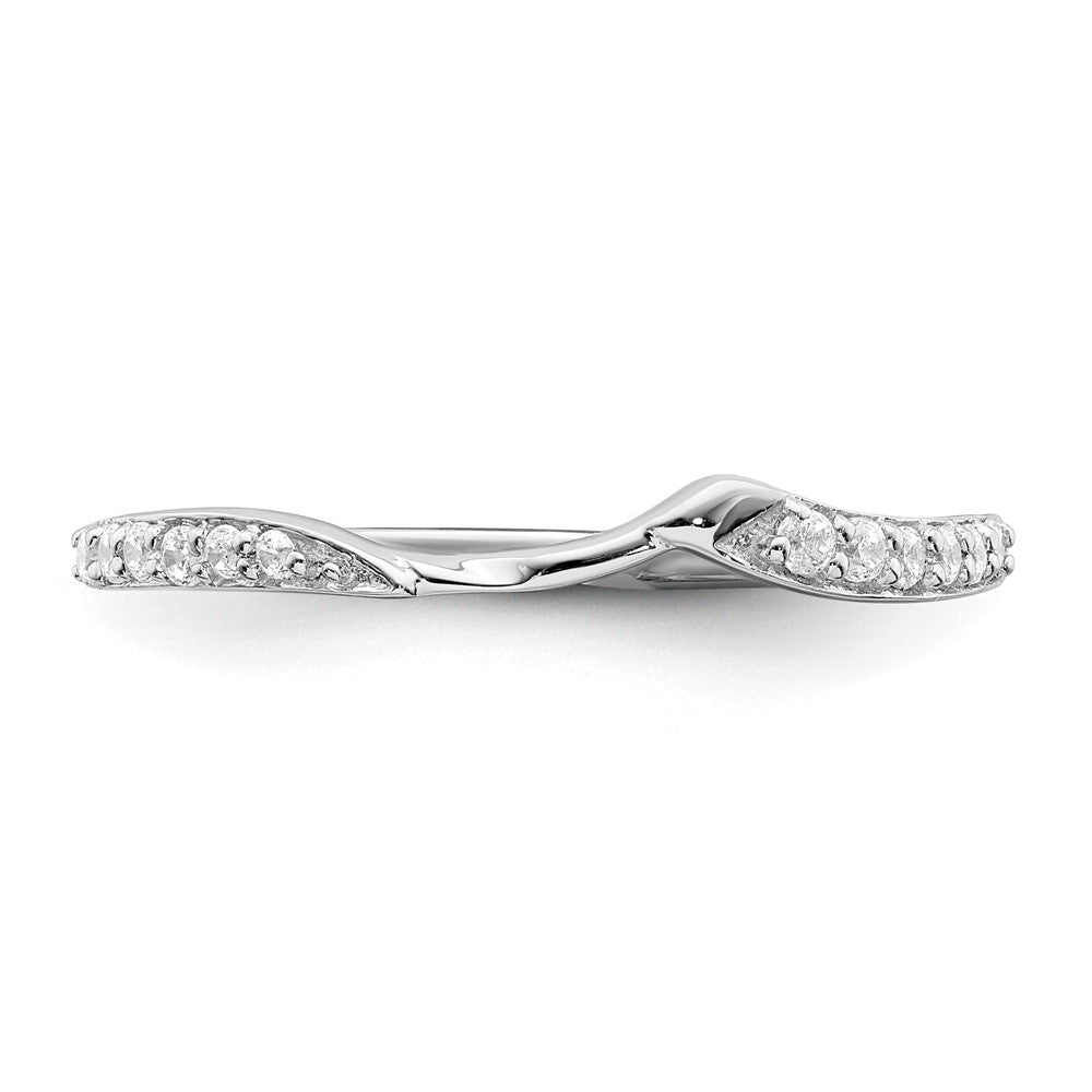 10K Weißgold 1/15 Karat Diamant Contoured Komplett Ehering