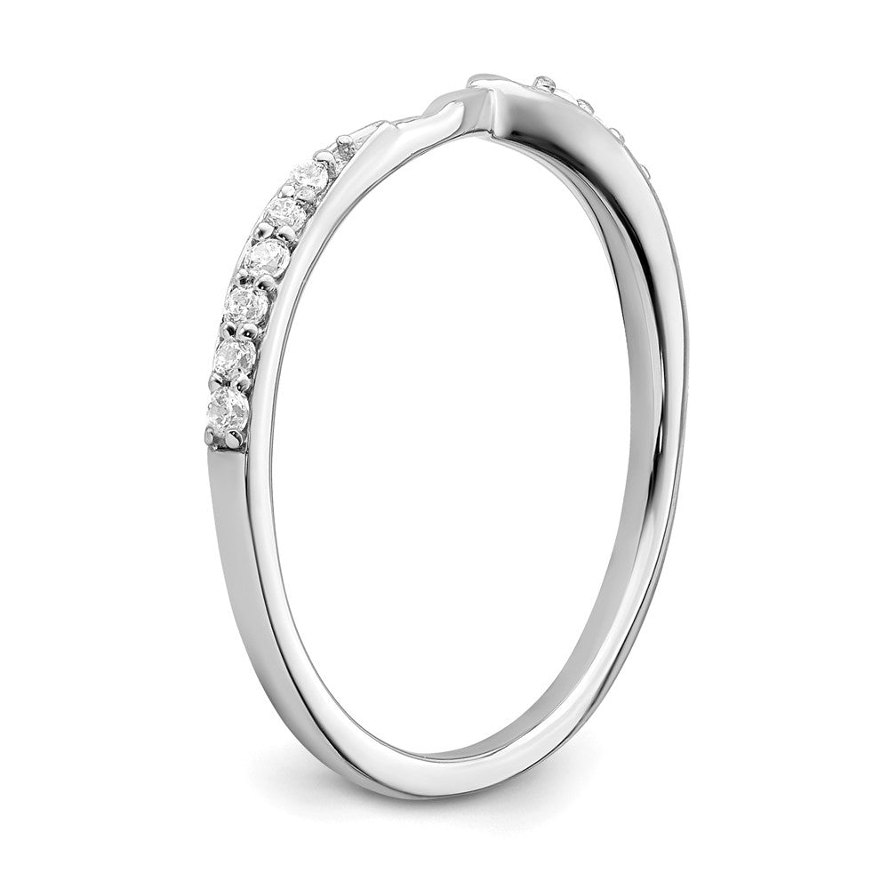 10K Weißgold 1/15 Karat Diamant Contoured Komplett Ehering