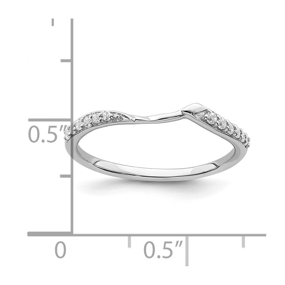 10K Weißgold 1/15 Karat Diamant Contoured Komplett Ehering