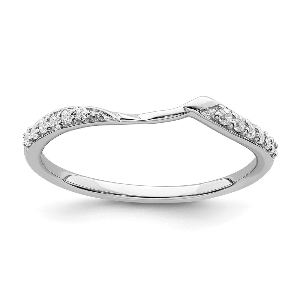 10K Weißgold 1/15 Karat Diamant Contoured Komplett Ehering