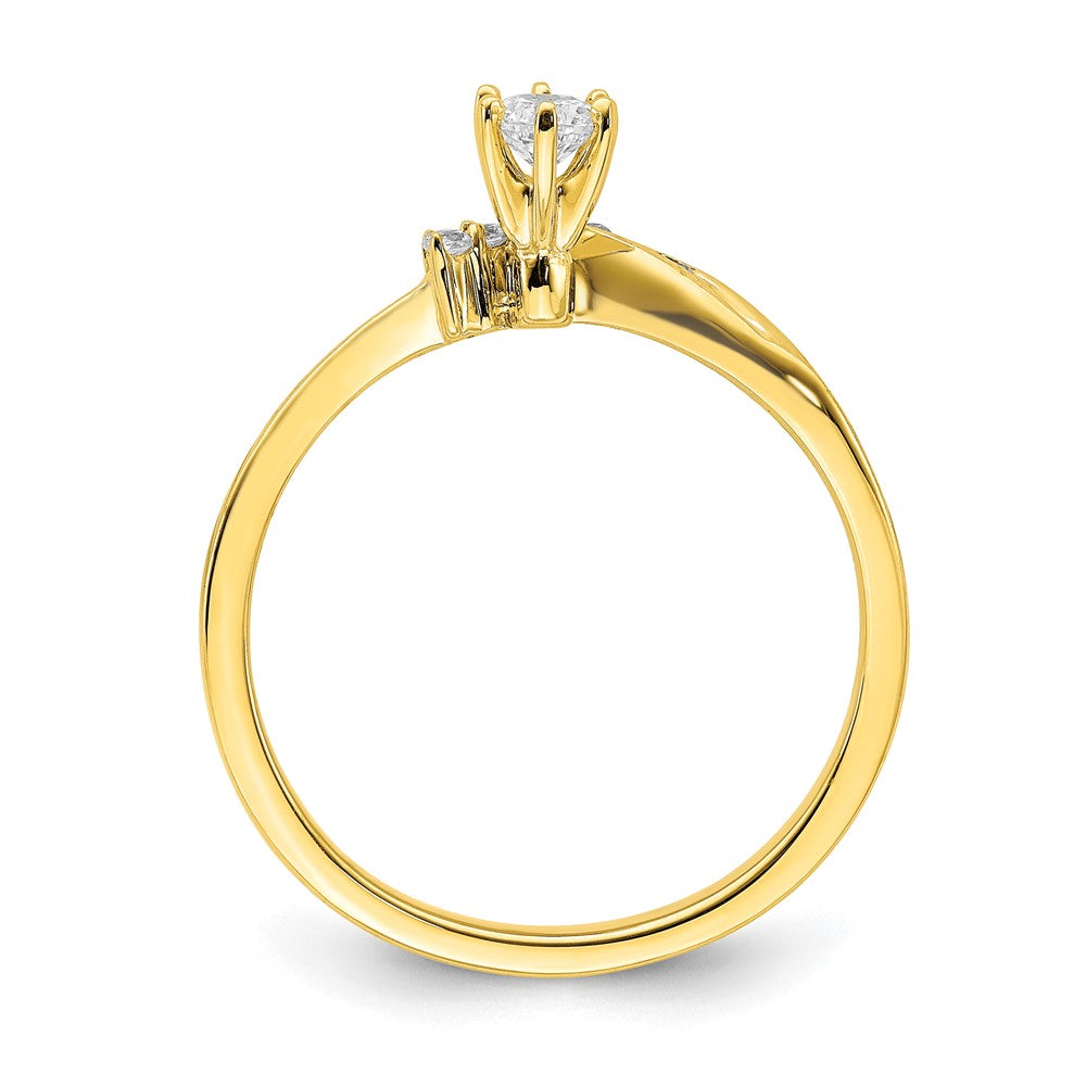 10K Gelbgold Verlobungsring mit echten Diamanten