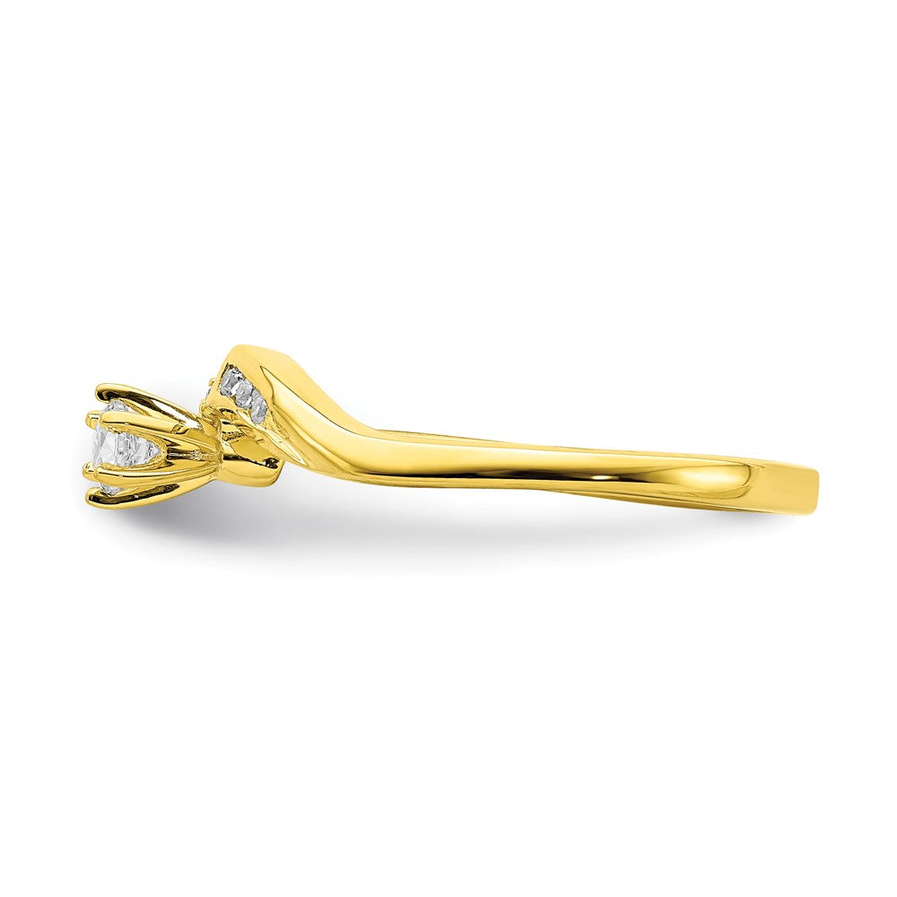 10K Gelbgold Verlobungsring mit echten Diamanten