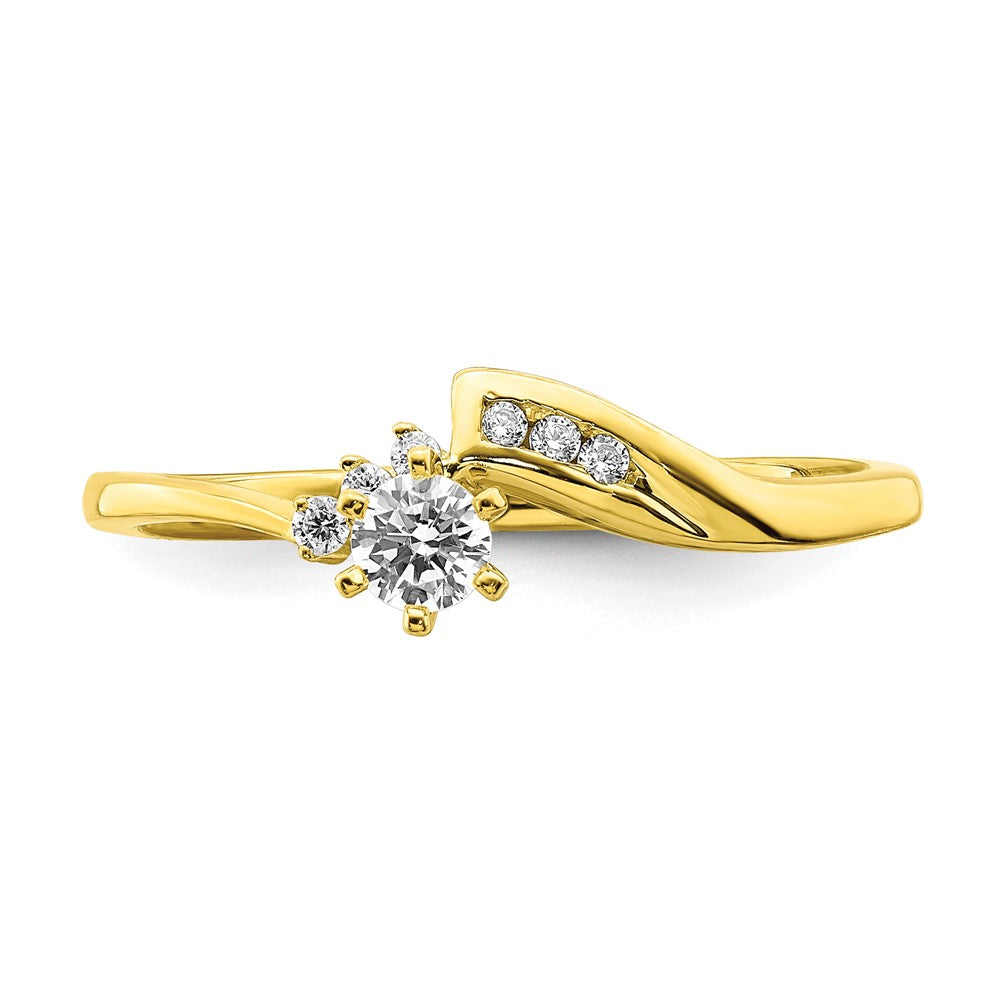 10K Gelbgold Verlobungsring mit echten Diamanten
