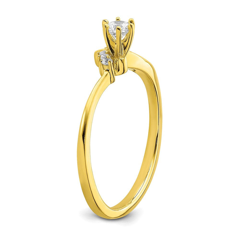 10K Gelbgold Verlobungsring mit echten Diamanten
