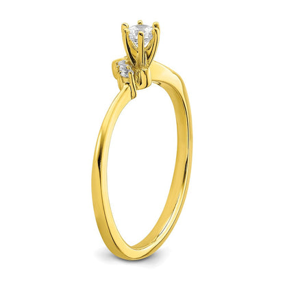 10K Gelbgold Verlobungsring mit echten Diamanten