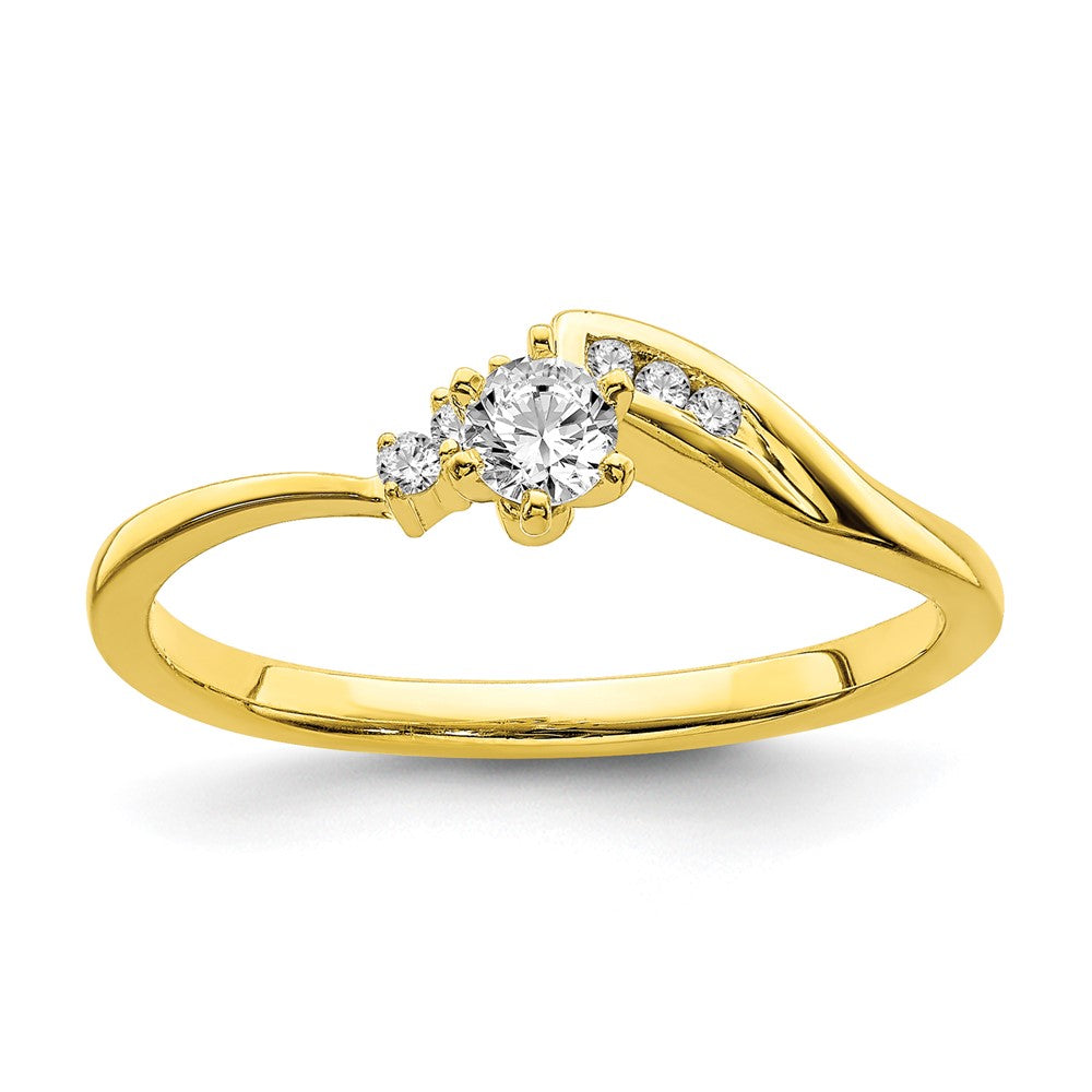 10K Gelbgold Verlobungsring mit echten Diamanten