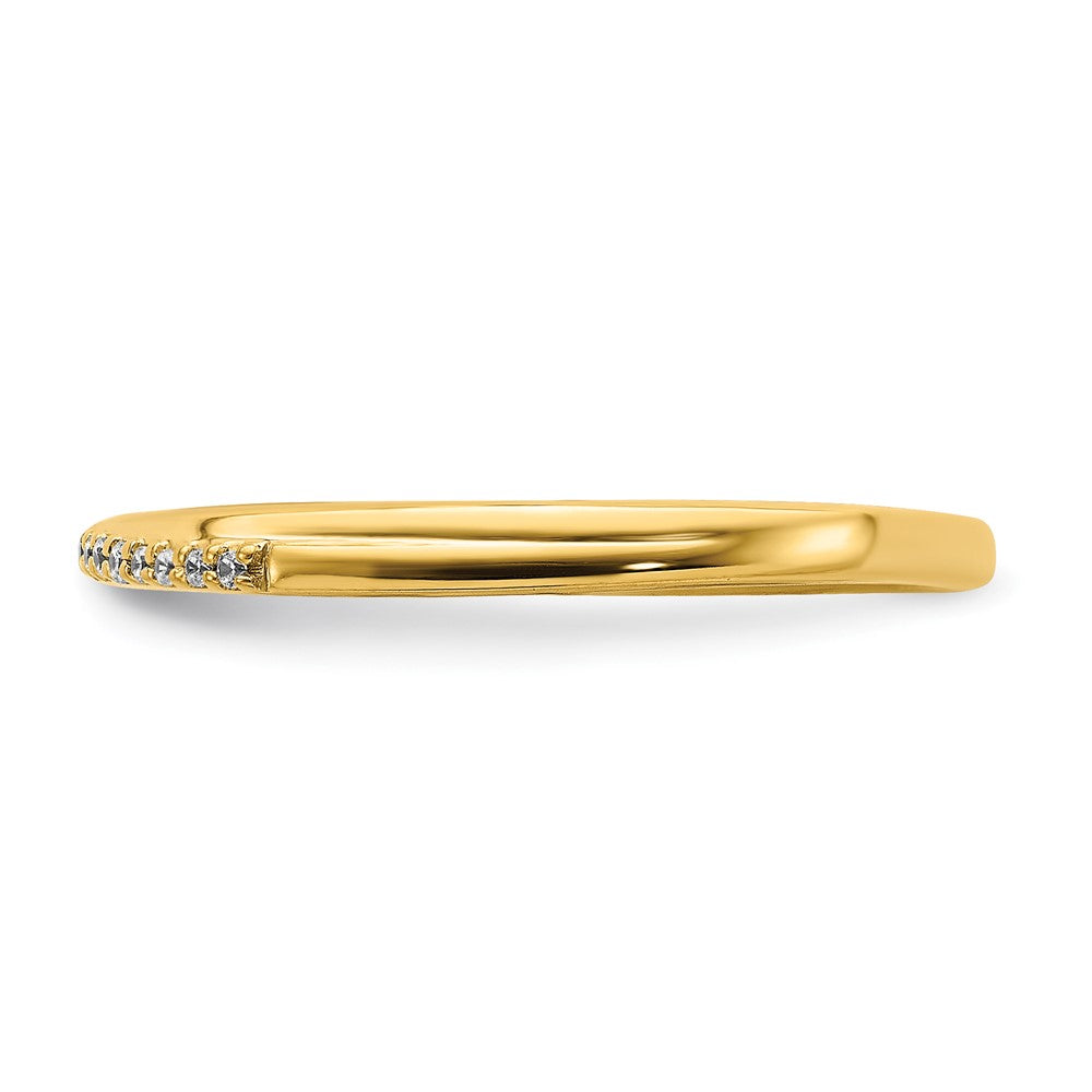 10K Gelbgold konturierter Ring mit echten Diamanten