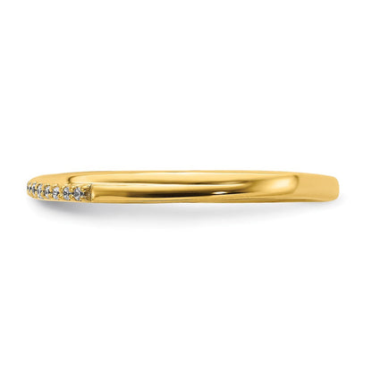 10K Gelbgold konturierter Ring mit echten Diamanten