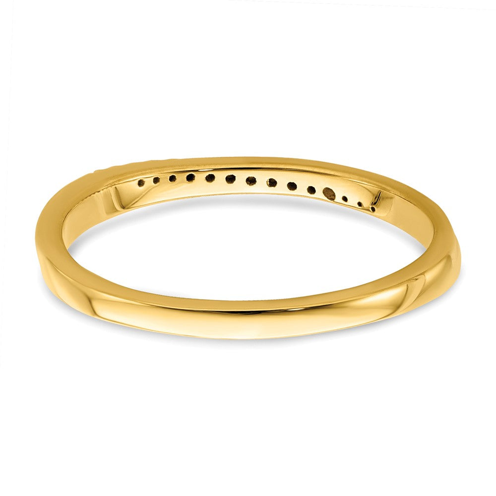 10K Gelbgold konturierter Ring mit echten Diamanten