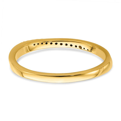10K Gelbgold konturierter Ring mit echten Diamanten