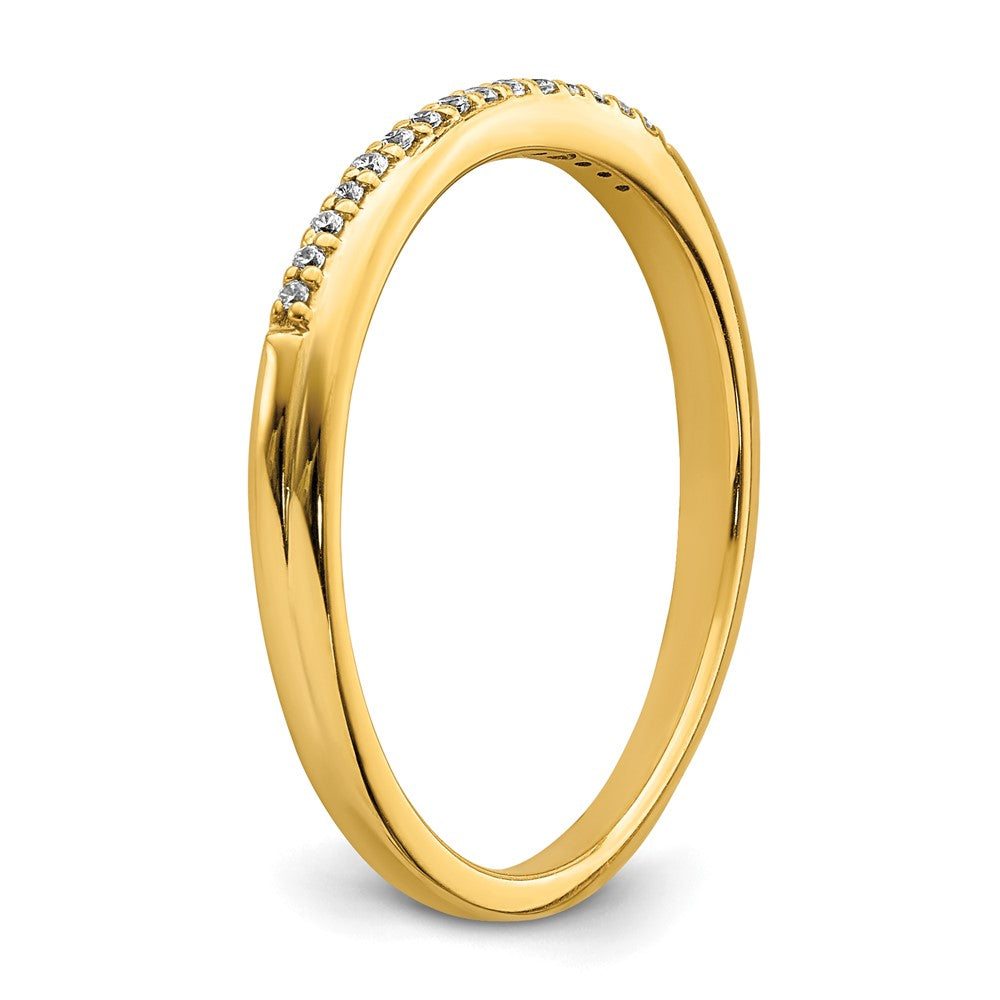 10K Gelbgold konturierter Ring mit echten Diamanten