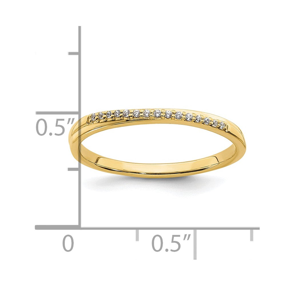 10K Gelbgold konturierter Ring mit echten Diamanten