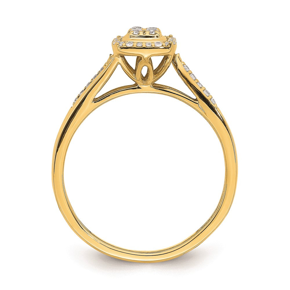 10K Gelbgold Verlobungsring mit echtem Diamant