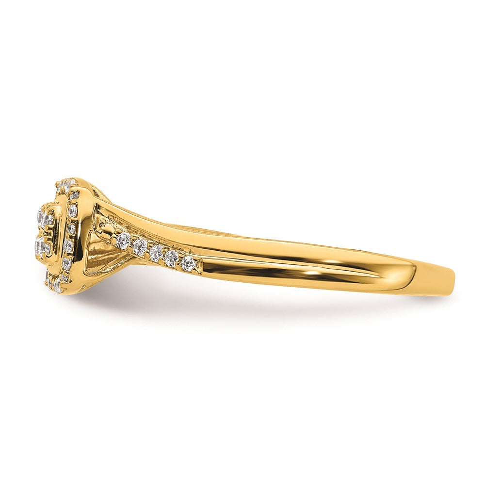 10K Gelbgold Verlobungsring mit echtem Diamant