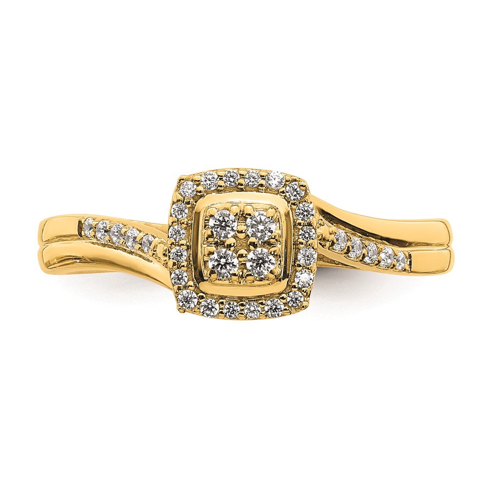 10K Gelbgold Verlobungsring mit echtem Diamant