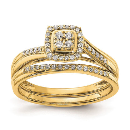 10K Gelbgold Verlobungsring mit echtem Diamant