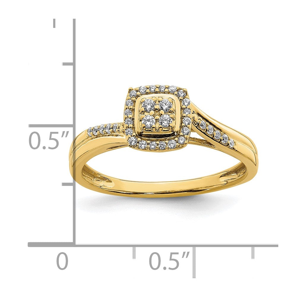 10K Gelbgold Verlobungsring mit echtem Diamant