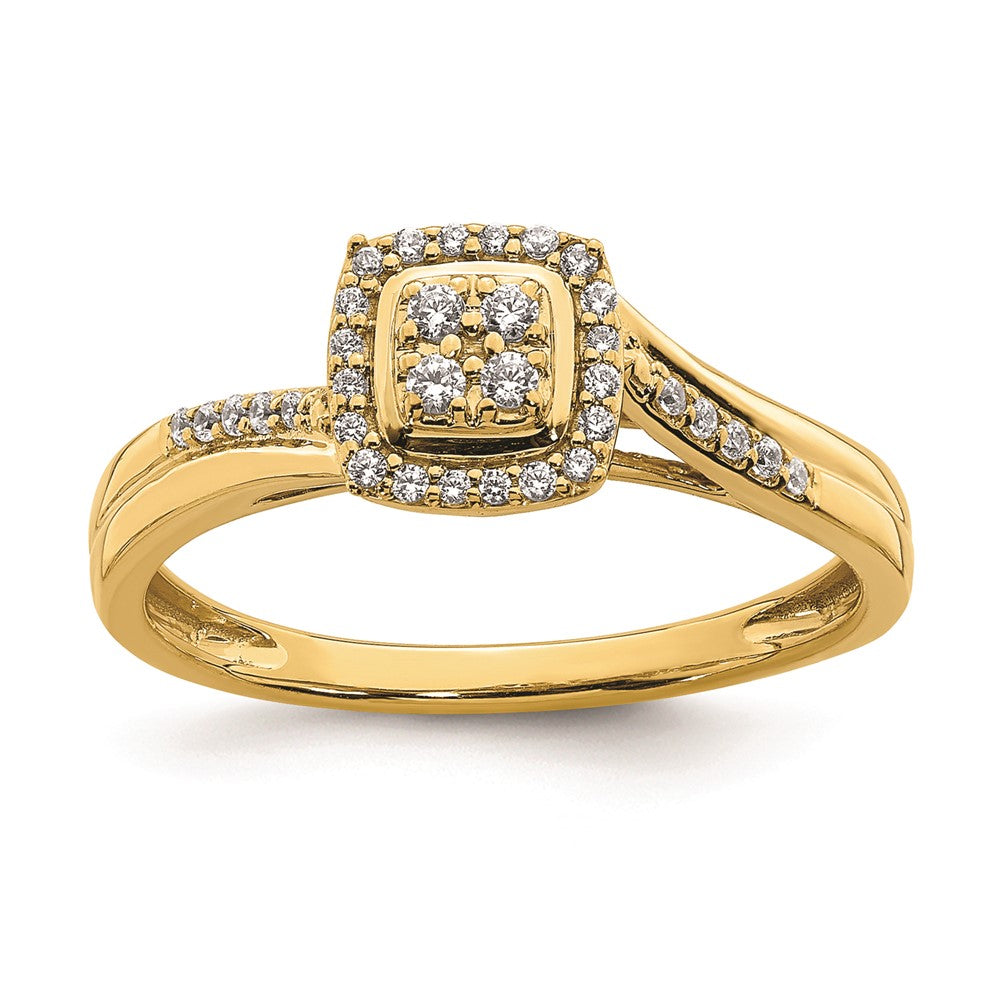 10K Gelbgold Verlobungsring mit echtem Diamant