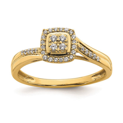 10K Gelbgold Verlobungsring mit echtem Diamant