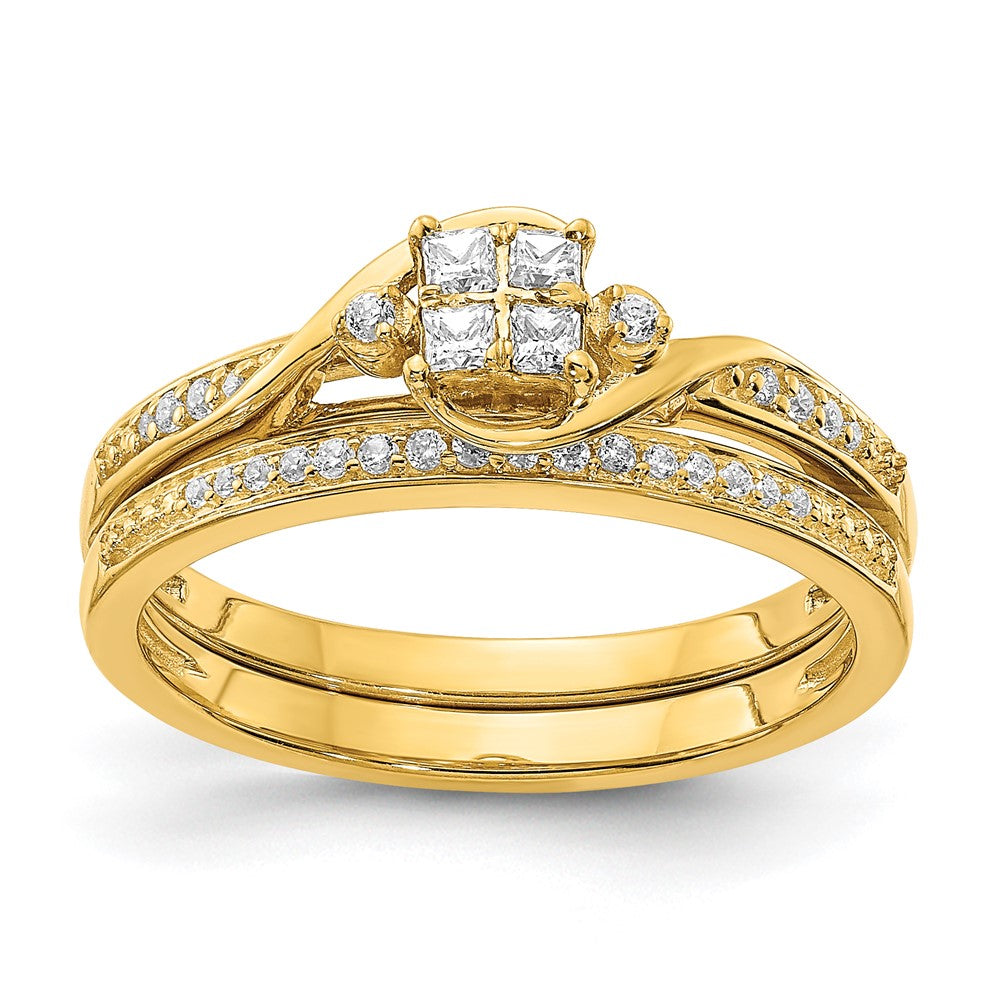 10K Gelbgold Hochzeit Set Use Rm6387b-007-0yaa & Rm6387e-019-0yaa