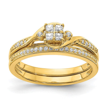 10K Gelbgold Hochzeit Set Use Rm6387b-007-0yaa & Rm6387e-019-0yaa