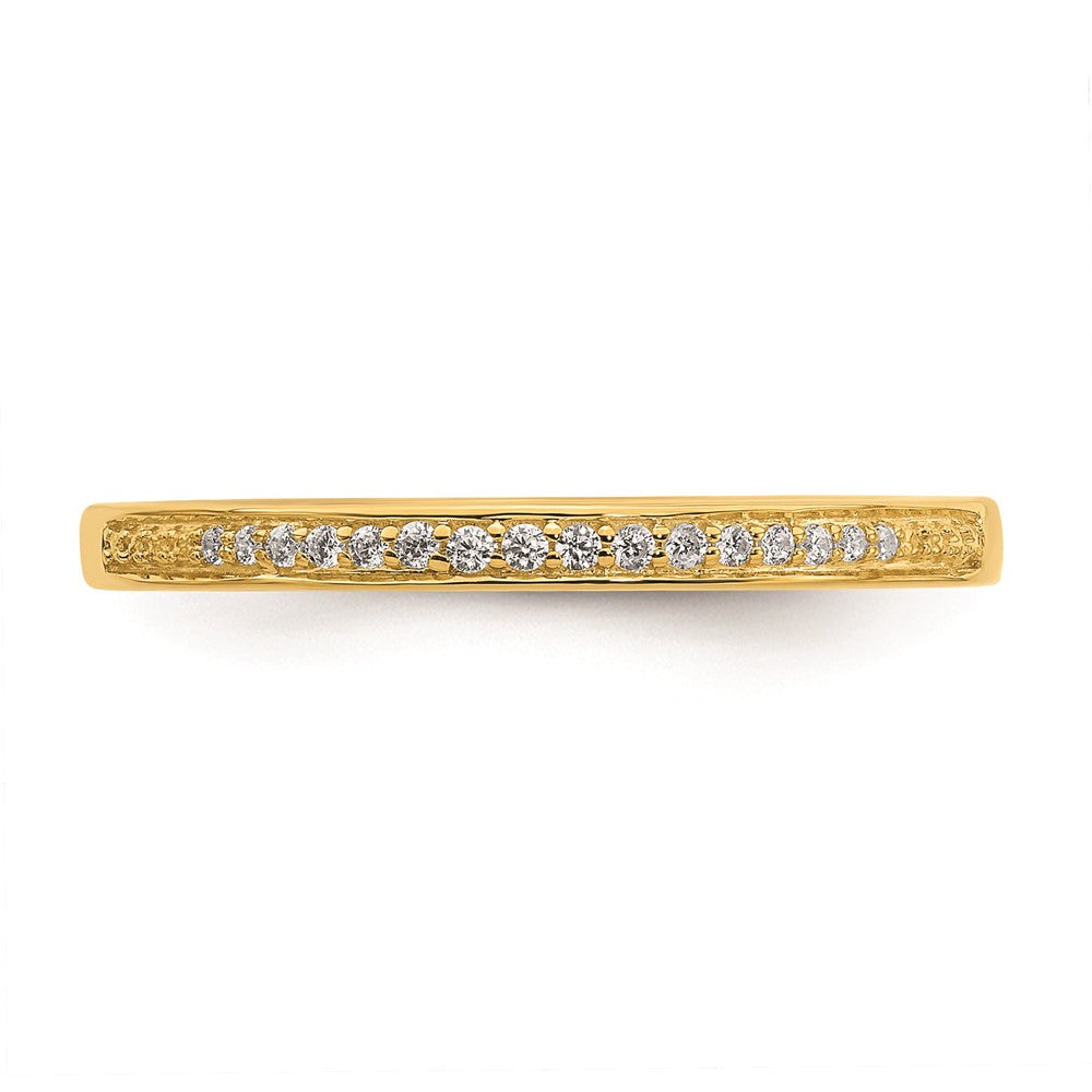 10K Gelbgold Ehering mit konturiertem echtem Diamant