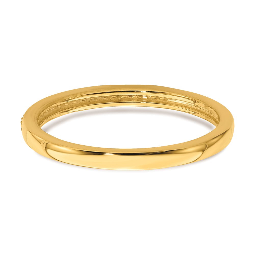 10K Gelbgold Ehering mit konturiertem echtem Diamant
